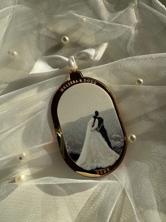 First Christmas Married Ornament – Custom Photo Wedding Ornament – Personalized Gift - Keepsake – Newlywed Christmas 2024