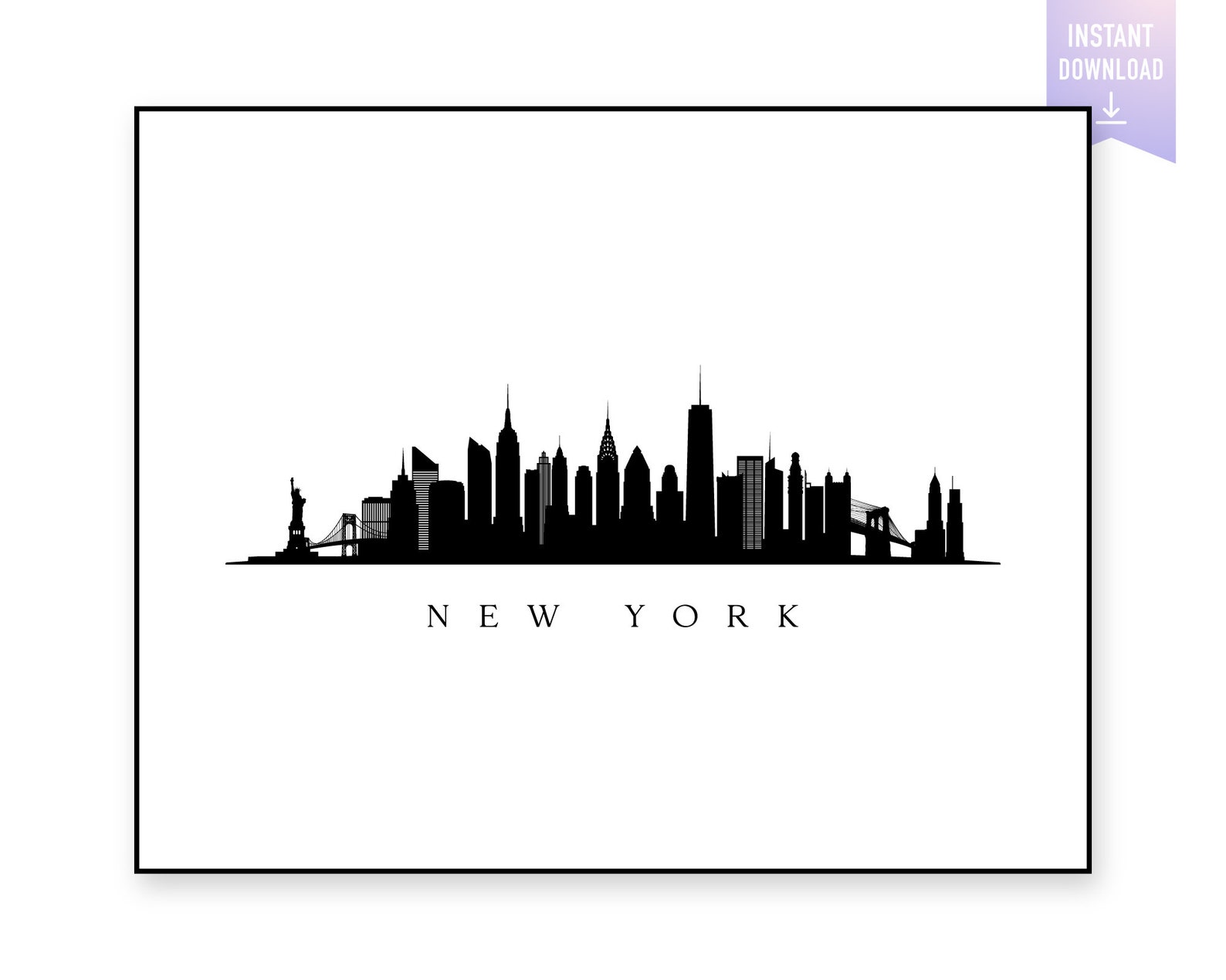 New York Skyline Print. New York