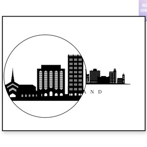 Lakeland Skyline Print. Lakeland FL Black Silhouette. Digital Print ...
