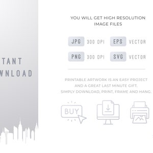 Melbourne Skyline Print. Melbourne Black silhouette. Digital Print. Printable wall art. Town Landscape. Melbourne Vector. jpg, png, eps, svg image 7