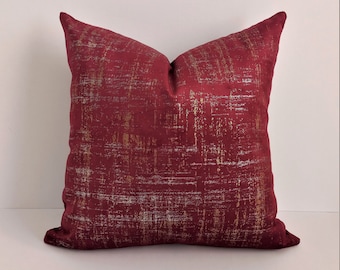 Red Gold Velvet Pillow Cover, Custom Made Pillow, Red Throw Pillow Cover, 18X18 Pillows, Velvet Pillowcase