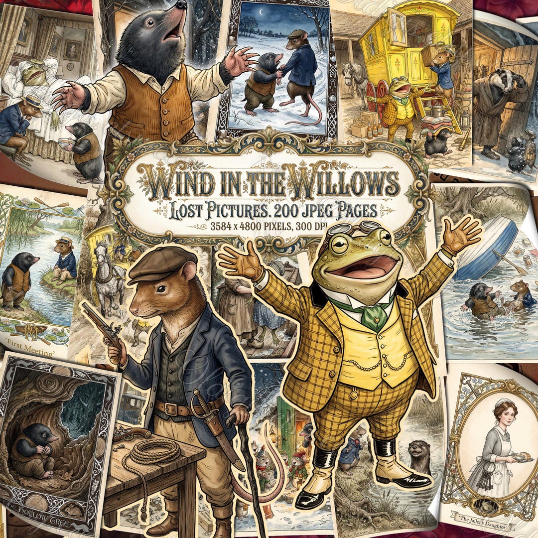 WIND in the WILLOWS Lost Pictures, Classic Storybook Illustrations ...