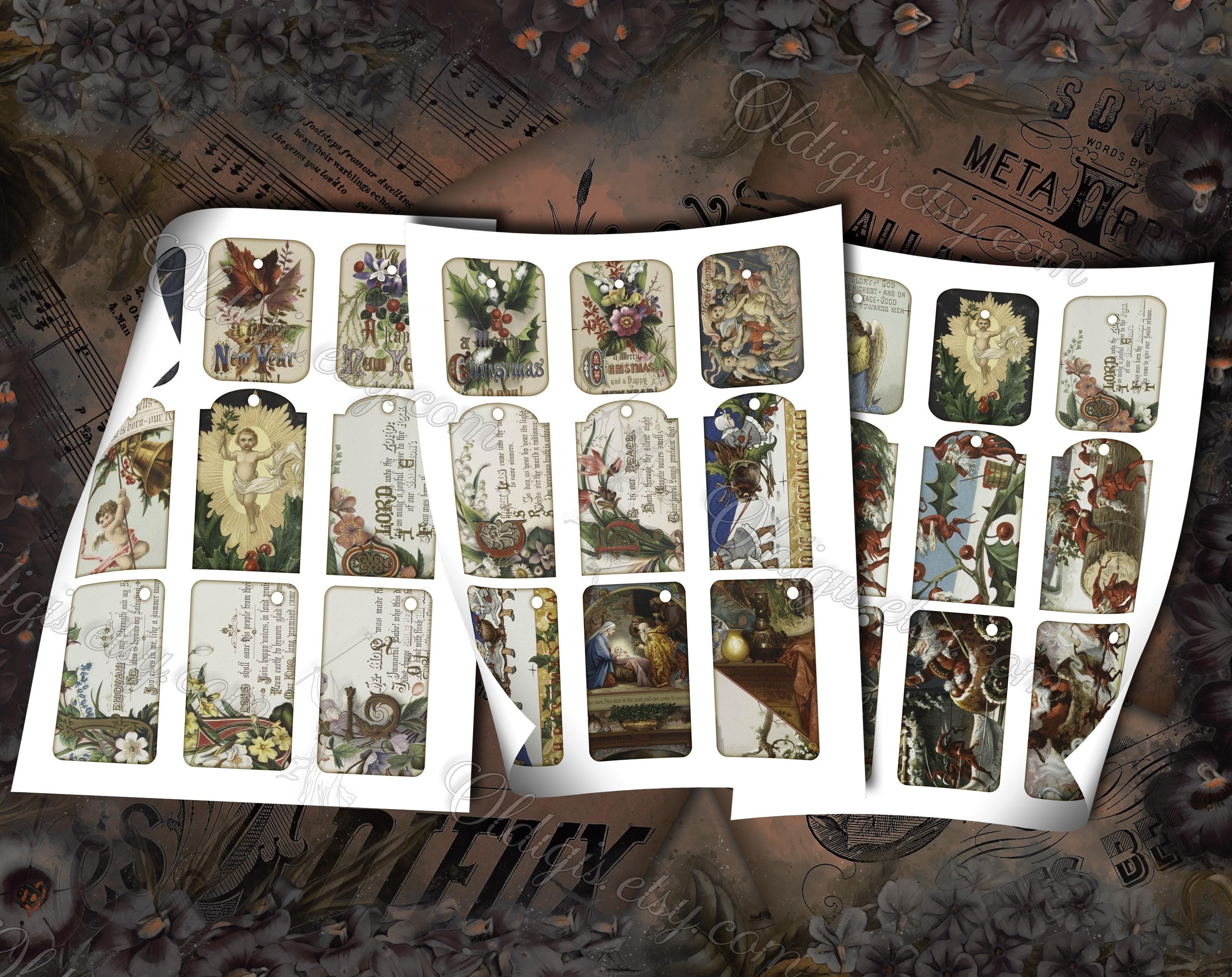 クリスマスカード、クリスマスジャンクジャーナルページ