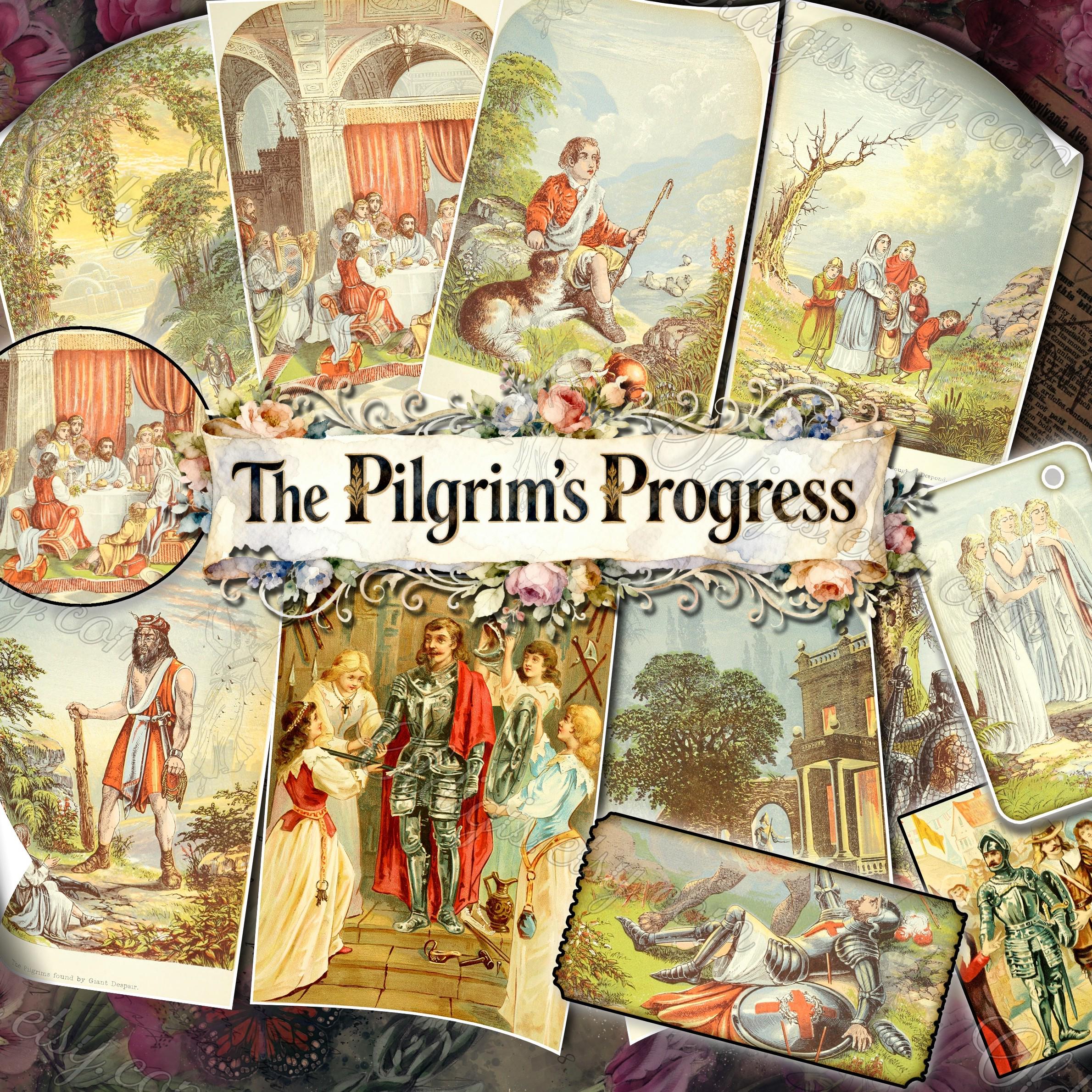 The Pilgrim's Progress Digital Ephemera Kit, Vintage Illustrations