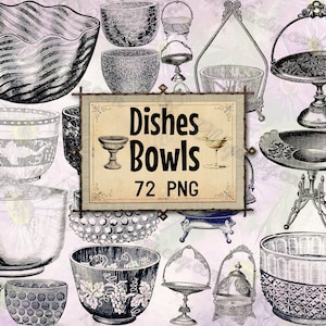 PNG FATTOR SKÅLAR Vintage Clipart, Antika köksredskap, Viktorianska fruktkorgar, Graverade kristallglas, Bordsdekorationer Skrotdagböcker