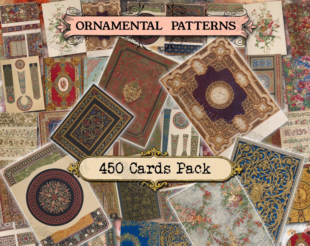Ornamental Patterns Junk Journal Kit, Damask Style, Victorian ...