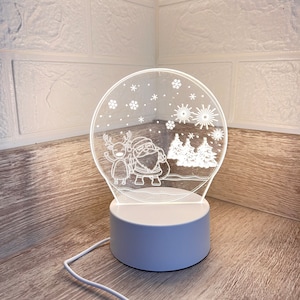Weihnachtsnachtlicht | Santa Weihnachtsgeschenk Warmes Weiß Geburtstagsgeschenk