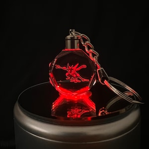 30 MM Greninja Crystal Sleutelhanger Logo Sleutelhanger Kleur Led Licht Pokemon Geschenken