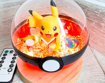 120mm Pikachu Handmade Terrarium Pokeball/Pokemon USB Night Light/Christmas Gift Happy Birthday Gifts Cute Present