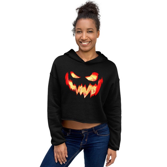 Jack O Lantern Crop Top Cropped Hoodie Sweater Sweatshirt Jumper Etsy
