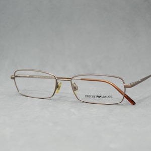 Vintage Brillenfassung Emporio Armani 260 1228 NOS Metall quadratisch schmal rechteckig