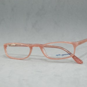 Vintage acetate Reading Eyeglasses OPDO 8203 NOS unworn Eyewear Incluided prescription lenses 00s half-moon glasses woman marbled old pink
