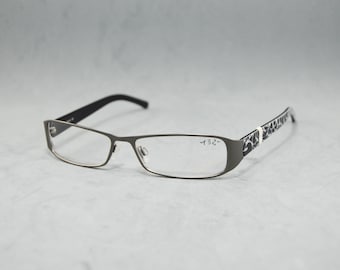 Vintage metal Eyeglasses COCONUTS 5426 NOS Unworn Rx Eyewear Narrow Oval Perfect fit Unisex man woman Grey Carey Black and White old fashion