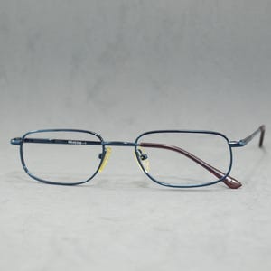 Vintage Reading Eyeglasses KK Germany NOS metal Eyewear Incluided Prescription lenses Unisex man Woman 00s navy half-moon glasses