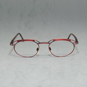 Vintage metal Eyeglasses NEOSTYLE FORUM Germany 90s Eyewear NOS Unworn Old Garnet Carey round oval unisex man woman cool fashion steampunk