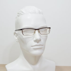 Vintage Eyeglasses ZEN 224 warp square oval rectangular top Unworn Rx Eyewear Specs Prescription silver black Unisex Woman man light googles