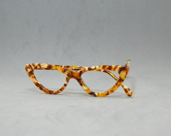 Eyeglasses Retro vintage desing. Marbled Acetate. Top manufacture & quality. Reading glasses Cat-eye tortoise white brown honey light