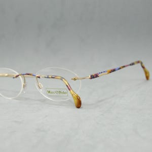 MARC O POLO by Metzler Top vintage lunettes sans monture Allemagne NOS ovale arrondi classique femme lunettes lunettes des années 90 doré coloré à l'ancienne