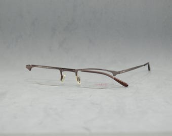 Lunettes de vue vintage de qualité supérieure sans monture MENRAD 13029 by FMG NOS Jamais portées Allemagne Homme unisexe Classique Rectangulaire petits visages étroits Marron