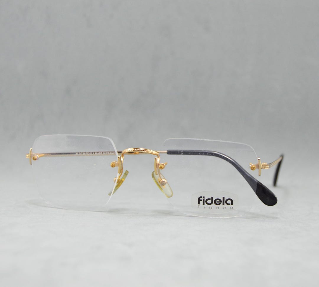 80s 90s Top Vintage Rimless Eyeglasses FIDELA France NOS Unworn Classic ...