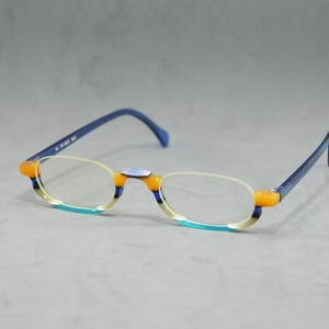 Premiun 80s Vintage acetate Reading Eyeglasses UNIC EYEWEAR handmade Germany NOS unworn Eyewear Incluided rx lenses halfmoon unisex colorful