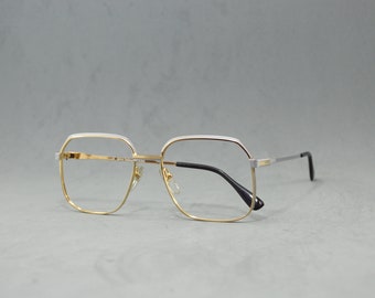 VINTAGE Brille PIERRE Balmain Vintage Rx Eyewear Ungetragen NOS Klassisch hellblau golden quadratischer Rahmen elegante Hipster Mann Brille 90s