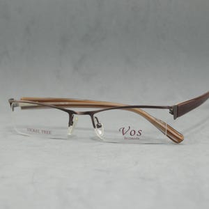 ヴィンテージ眼鏡 ハーフリムレス VOS BRILMODS NOS 中古 スクエア ナローラップ アイウェア スペック ブラウン ユニセックス 男性 女性 オールドファッション ブリレン オッキアリ