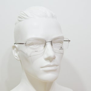 Lunettes de vue semi-sans monture vintage 100 % titane pur NSA Jamais portées RODENSTOCK 7024 C Allemagne Design Fabriqué au Japon Homme unisexe rectangulaire