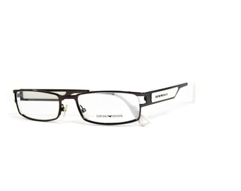 Óculos de grau vintage Emporio Armani 9394 sem aro de nylon, óculos de grau, branco, prateado, quadrado, unissex, masculino e feminino, elegante
