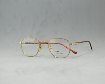 Lunettes de vue vintage ALAN COLLECTION Italia des années 90 Rx Eyewear NOS Unworn classique monture unisexe carrée élégante hipster homme femme en métal à l'ancienne