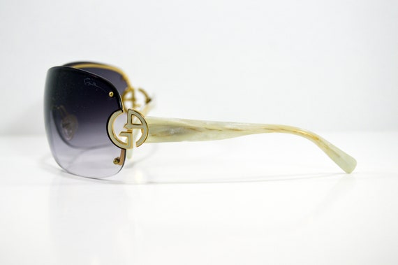 Vintage Sunglasses Giorgio ARMANI Golden Ivory Ac… - image 5