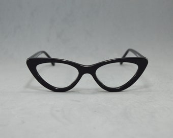 EYEGLASSES  Pure Black Acetate. Top manufacture & quality. Specs Googles Cat-eye woman Small faces fashion