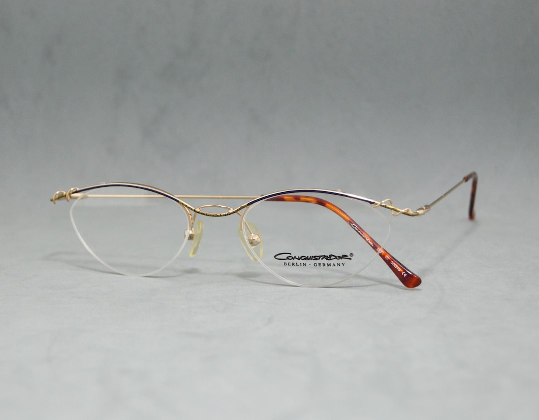 Top Vintage Eyeglasses Half Rimless 90s CONQUISTADOR MN2 BERLIN NOS ...