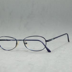 BYBLOS 3291 Top Vintage metal woman Eyeglasses Italy NOS unworn. Classic oval small butterfly drop cateye eyewear Dark blue full frame 00s