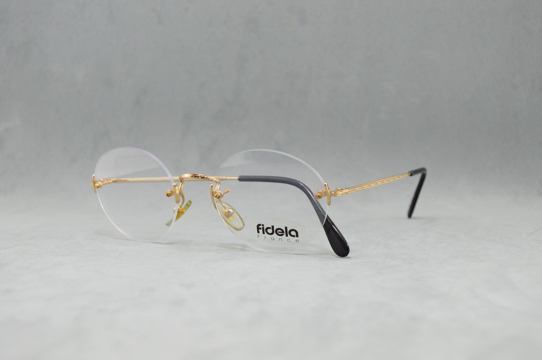 80s 90s Top Vintage Rimless Eyeglasses FIDELA France NOS Unworn Classic ...