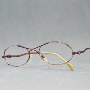 Vintage Eyeglasses MSC Germany NOS oval rounded Eyewear. Incluided rx Prescription. Woman 90s half-moon reading glasses colorful