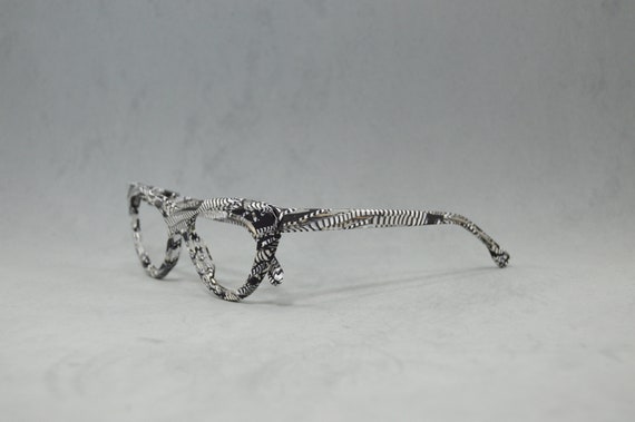 EYEGLASSES vintage retro design. Marbled Acetate.… - image 3