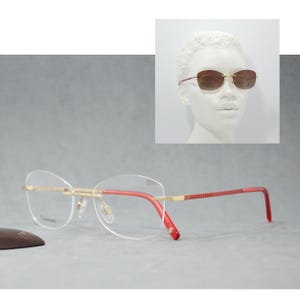 Lunettes de vue Premium Dual Top sans monture. Les lunettes de soleil se clipsent. Cadre d'identification en titane pur. Nouvelles lunettes premium sélectionnées. Lunettes femme. Papillon.