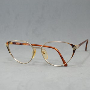 Vintage metal woman EyeGlasses CLASS Unworn. Classic woman OVERSIZE butterfly drop marbled brown silver Rx eyewear 80s NOS old stock fashion