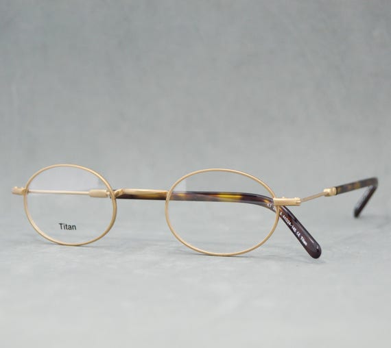 Vintage Titanium Eyeglasses Retro&co by Koberg Tente 2089 Germany Unworn.  Classic Small Size Unisex Round Eyewear Man Woman 00s Golden Carey - Etsy