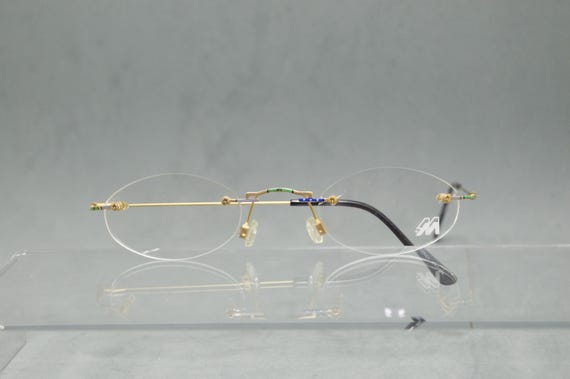 MEZTLER KADIMA Top Vintage Rimless Eyeglasses Germany NOS Unworn Classic Unisex Man Woman 90s Octogonal Rounded Golden Blue Green Grey Etsy Canada
