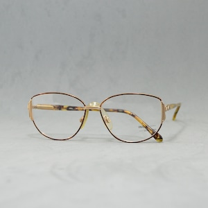 Vintage metal woman EyeGlasses INDO  Unworn. Classic woman butterfly drop marbled brown gold Rx eyewear Spain 90s NOS ols stock fashion