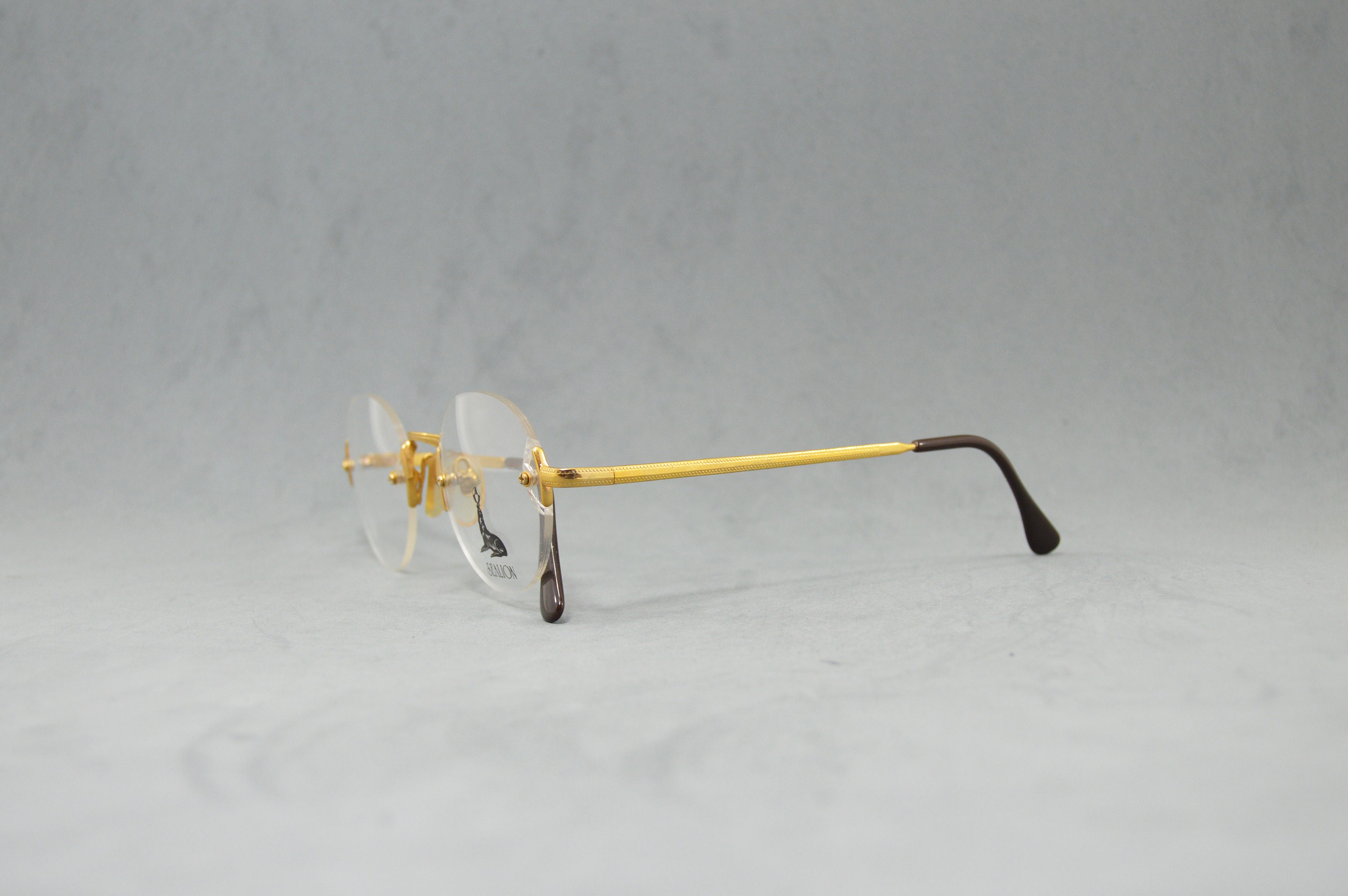 Vintage Rimless Eyeglasses Sealion Arcel NOS Unworn Classic Round ...