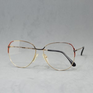 VINTAGE metal EyeGlasses CARLA CIRELLA Unworn. Classic woman style. Rectangle oversize shape Rx eyewear 80s Nos