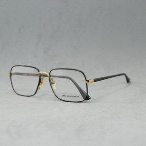 Vintage Eyeglasses Jean LEMPEREUR France Rx Eyewear NOS Unworn Classic black square unisex man woman elegant hipster old fashion 90s