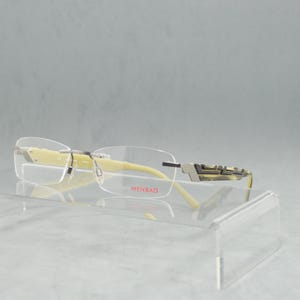 Lunettes de vue vintage sans monture Marque MENRAD 14016 by FMG NOS Classique carré ovale étroit unisexe homme Femme lunettes 00S Top Inox acier argenté