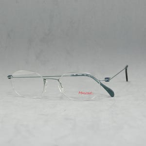 Lunettes de vue vintage MENRAD par FMG 1477-595 Lunettes de vue octogonales polygonales non portées des années 90 vert clair unisexe homme femme acier chirurgical