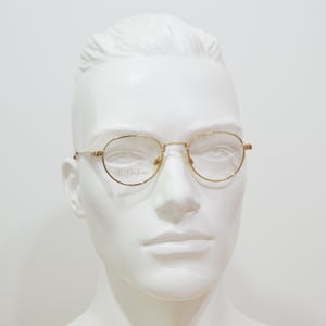 Vintage metal Eyeglasses GUILIANO 111 90s Italy Rx Eyewear NOS Unworn Golden Carey round oval unisex man woman small size cool old fashion