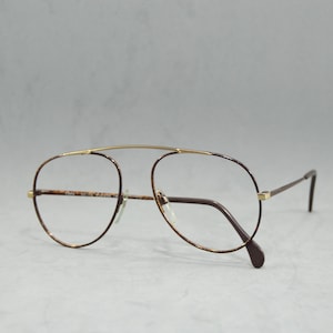 VINTAGE Metall Brille Brillengestell SKAGA Chris Eyewear Ungetragen NOS Klassik dark marmor carey golden Fliegerflieger Tropfen unisex Mann Frau 80-90s oversize