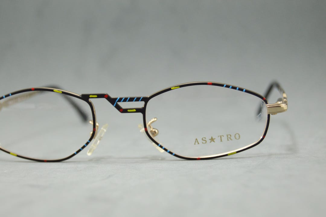 Vintage Metal Eyeglasses ASTRO Line ELITE 5052 Italy Fantasy Narrow ...
